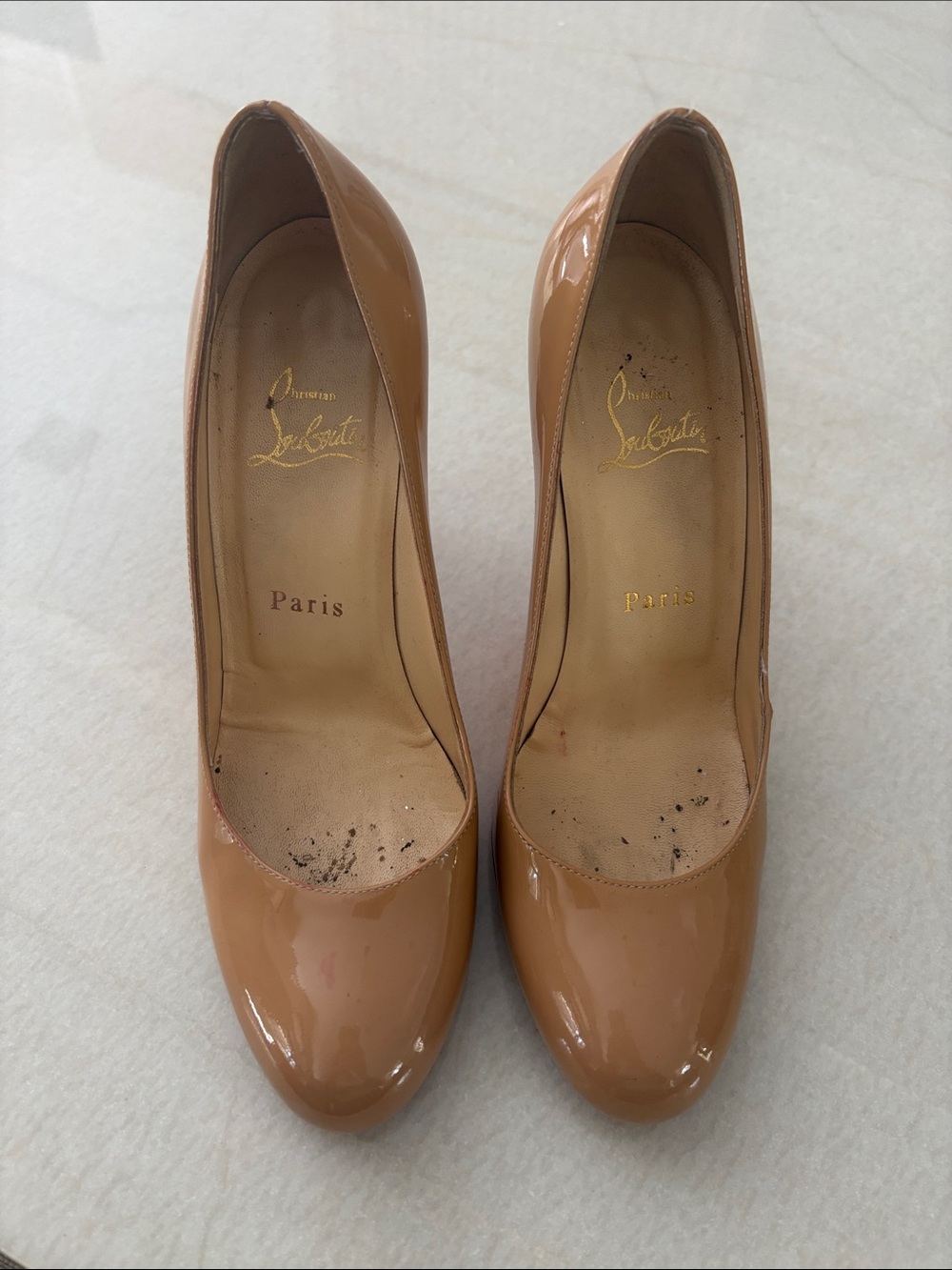 Christian Louboutin Dolly 85 Patent Pump in Nude - Picture 2 of 10